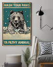 Wash Your Paws Bear Retro Canvas Wall Art Wash Your Weed Canvas Fit Canvas For Drawing