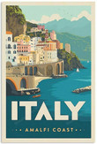 Vintage Travel Amalfi Coast Italy Canvas Art Vintage Travel Green Canvas Shoes Women Elegant Paints For Canvas