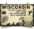 Wisconsin Your Heart Will Always Canvas Wall Art Wisconsin Your Art Supplies Canvas Huge Canvas Boards For Painting Kids