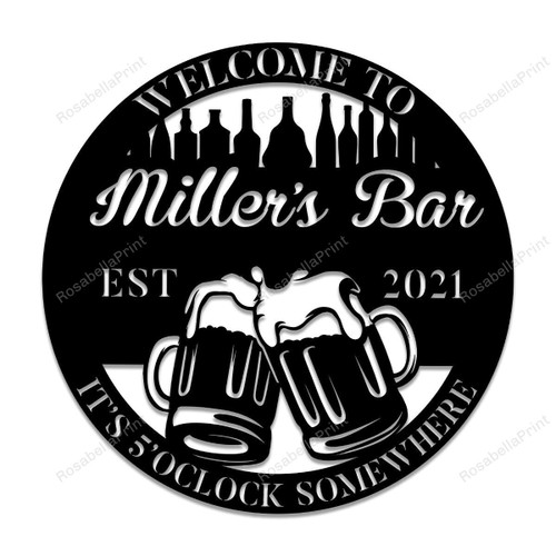 Personalized Beer Metal Bar Sign Bar Supplies Pub Tap Lounge Cafe Home Wedding Art Gift For Him/her Metal Laser Cut Metal Sign Dining Table Decor