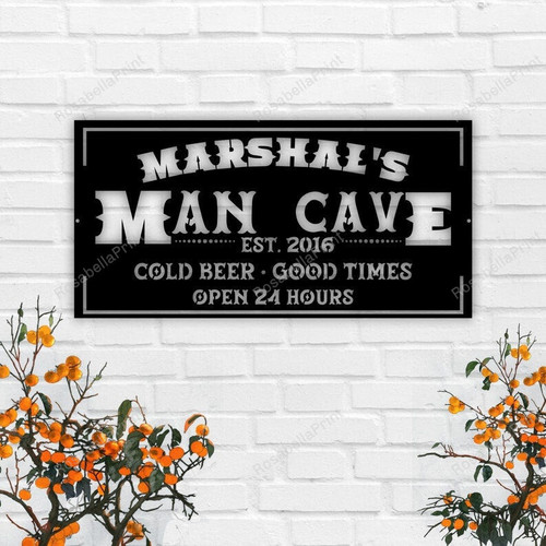 Man Cave Sign Room Table Custom Bar Sign Outdoor Side Tables For Patio Clearance Personalized Sign Outdoor Tables Custom Man Cave Sign Bar Accessories Rustic Man Cave Decor Fathers Day Gifts Man Cave Vintage Home Decor Sign Portable Bar