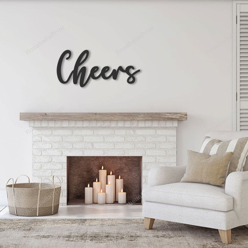 Cheers Sign Wicker Side Table Cheers Metal Word Art Cheers Bar Sign Small Patio Table Cheers Porch Decor Cheers Welcome Sign Tiki Bar Bar Sign Outdoor Accent Table For Home Bar Decor Sign Coffee Table Decor