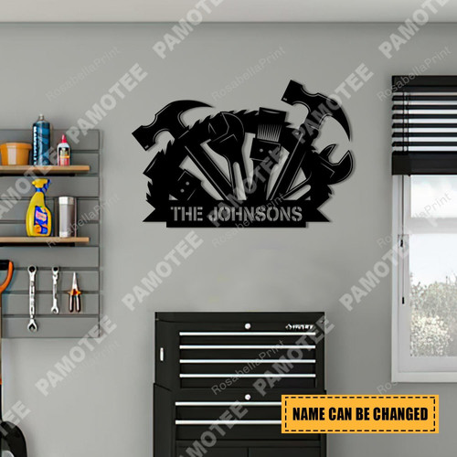 Custom Name Mechanic Garage Metal , Housewarming Plaque, Metal Laser Cut Metal Sign Garage Door Window Magnets
