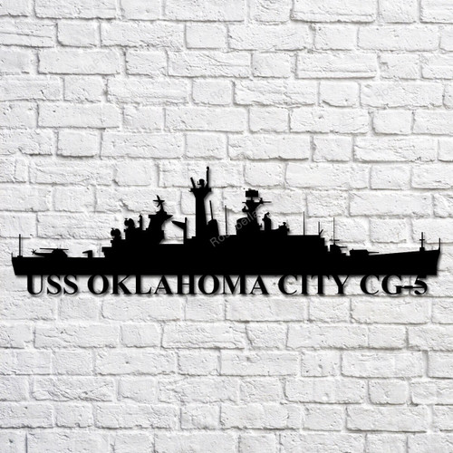 Uss Oklahoma City Cg5 Navy Ship Metal Art, Gift For Navy Veteran, Navy Ships Silhouette Metal Art, Navy Laser Cut Metal Sign Uss Oklahoma Outdoor Sign Great Signs For Home Decor Wall
