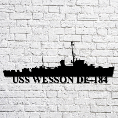 Uss Wesson De184 Navy Ship Metal Art, Custom Us Navy Ship Cut Metal Signs Uss Wesson Personalized Front Door Sign Cute Signs For Business
