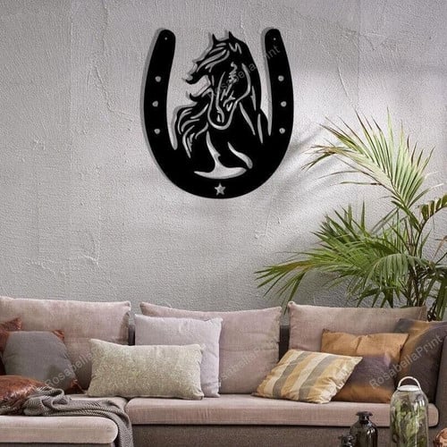 Horse Head Horseshoe Metal Sign Horse Head Last Name Metal Sign Great Signs For Garden