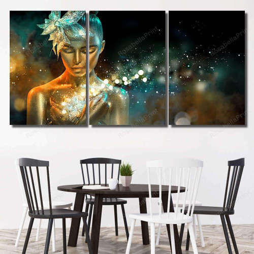 High Fashion Model Woman Colorful Bright 1 1 Fantasy Canvas Wall Art High Fashion Artest Canvas Fit Paint Markers For Canvas