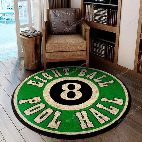 Eight Ball Pool Room Round Rug Eight Ball Round Rugs For Bathroom Floor Clean Rug For Powder Room