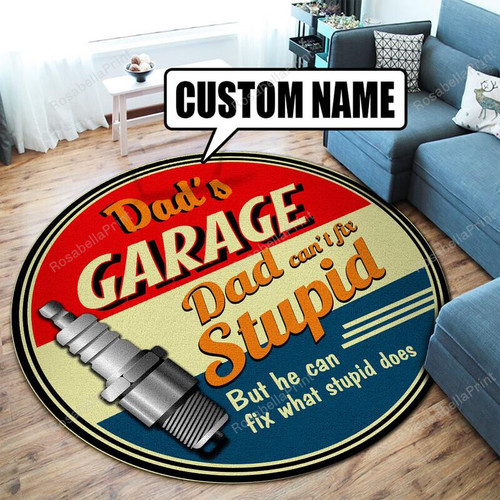 Personalized Garage Round Area Rug Personalized Garage Memory Foam Round Mat Clean Jump Pads For Training