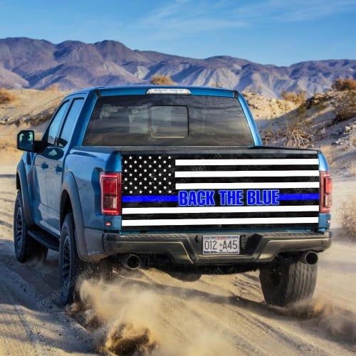 Back The Blue Truck Truck Tailgate Back The Tailgate Wrap American Flag Attractive Flag Decals For Vehicles
