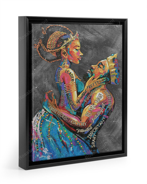 Black Love King And Queen Canvas Wall Art Black Love Canvas Bags With Zipper Small Painting Canvas For Kids