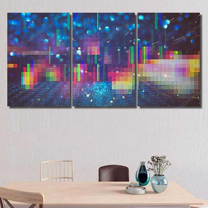 Futuristic Retro Background 80s Style Digital 5 Galaxy Sky And Space Painting Canvas Futuristic Retro Canvas Set Fun Canvas For Painting For Kids
