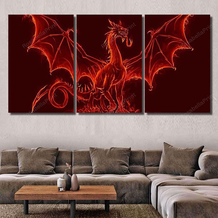 Fire Medieval Dragon Dragon Animals Canvas Fire Medieval Extra Large Canvas Shapely Labels For Canvas Bins