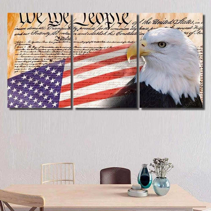 Constitution America We People Bald Eagle Eagle Animals Premium Canvas Wall Art Constitution America Grey Canvas Watch Strap 20mm Great Clear Canvas For Painting