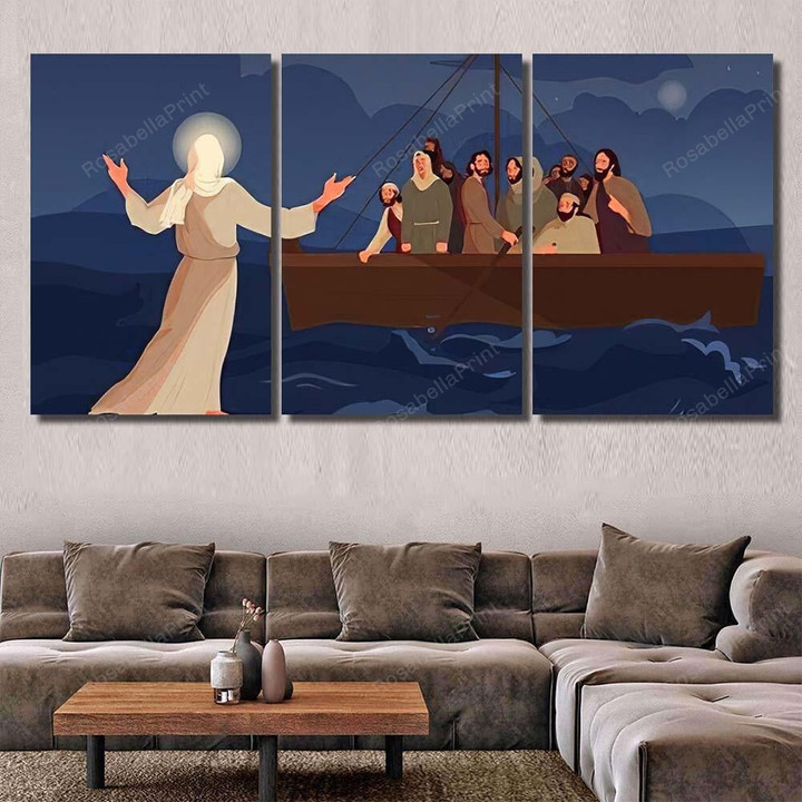 Bible Narratives About Jesus Walking On Jesus Christian Canvas Wall Art Bible Narratives Canvas Boards Nice Painting Canvas For Kids