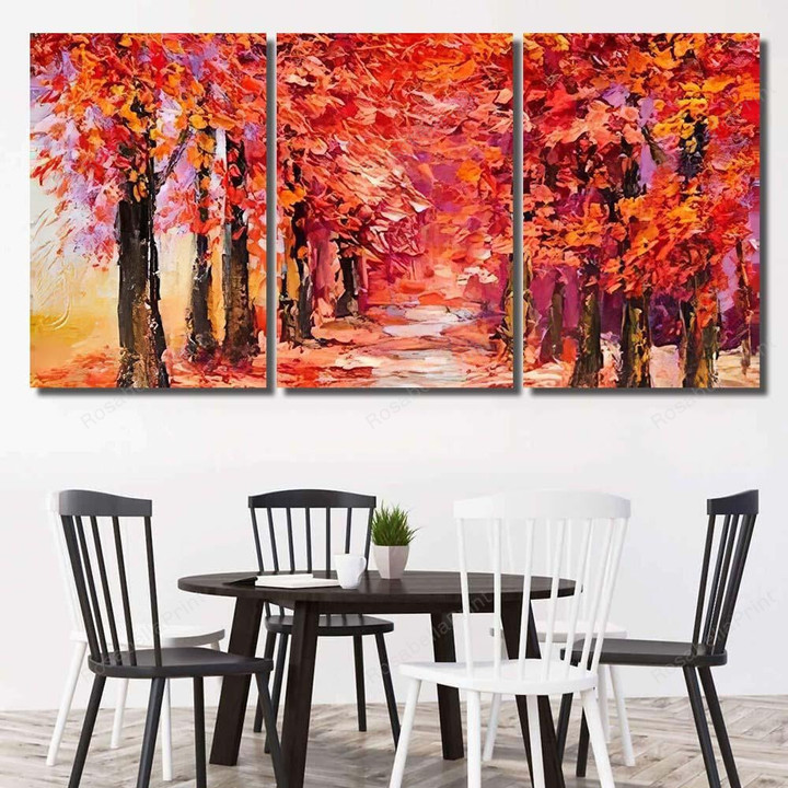 Oil Painting Colorful Autumn Trees Impressionism Abstract Canvas Oil Painting Canvas Frames Wonderful Empty Canvas For Painting
