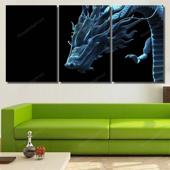 Chinese Dragon Wireframe Shader Digital Effect Dragon Animals Painting Canvas Chinese Dragon Watercolor Canvas Kawaii Canvas Sleeping Bags For Adults