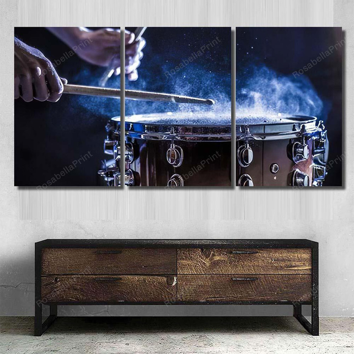 Man Plays Musical Percussion Instrument Sticks Drum Music Painting Canvas Man Plays Canvas Panels Big Paint Supplies For Canvas Painting
