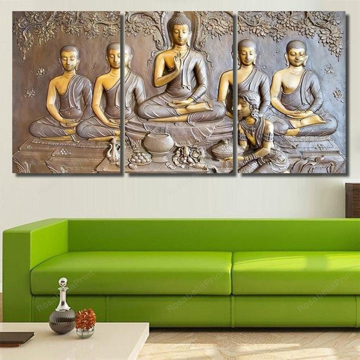 Buddha Sculpture Image Thai Style Metal 1 Buddha Religion Painting Canvas Buddha Sculpture Western Canvas Art Funny Printable Canvas Sheets For Inkjet Printers
