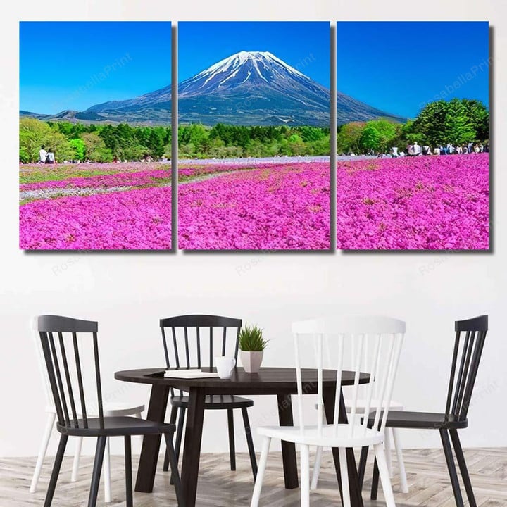 Mt Fuji Shiba Sakura Moss Phlox Fantastic Premium Canvas Mt Fuji Animal Canvas Wall Art Wonderful Canvas For Acrylic Painting
