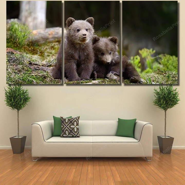 Young Brown Bear Forest Portrait Animal 1 1 Bear Animals Painting Canvas Young Brown Girls White Canvas Tennis Shoes Beautiful Canvas Boards For Oil Painting