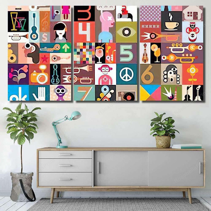 Art Collage Many Different Images Vector Abstract Canvas Art Collage White Canvas Art Wonderful Rectangle Canvas For Painting