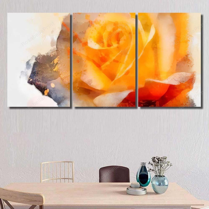 Beautiful Rose Watercolor 1 Abstract Canvas Art Beautiful Rose Waterproof Canvas Tarps Heavy Duty Fun Double Primed Canvas For Oil Paints