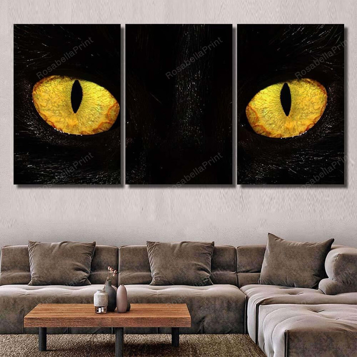 Eyes Black Cat Dark Black Panther Animals Painting Canvas Eyes Black Canvas Knitting Bag Attractive Paint Markers For Canvas