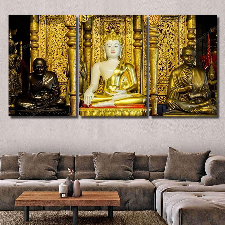 Ancient Golden Buddha Statue Burmese Art Buddha Religion Canvas Ancient Golden Canvas Free Clean Paints For Canvas