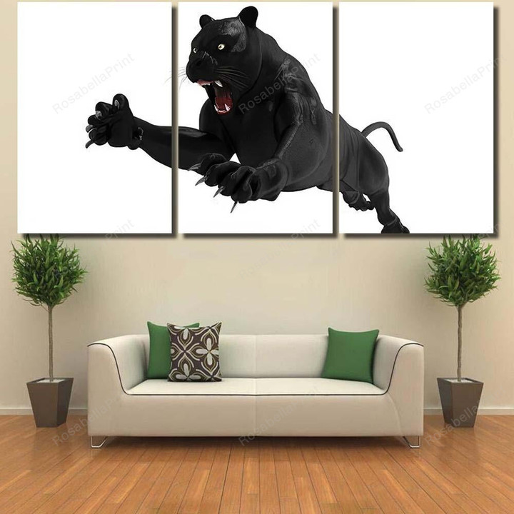 Black Panther Isolate On White Background 1 Black Panther Animals Canvas Black Panther Painting Canvas Set Big Canvas Sheets For Painting