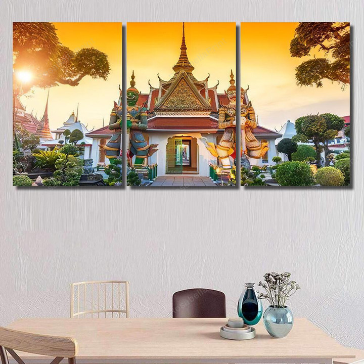 Giants Front Church Wat Arun Buddhist 1 Buddha Religion Canvas Giants Front Heart Canvas Small Painting Canvas For Kids