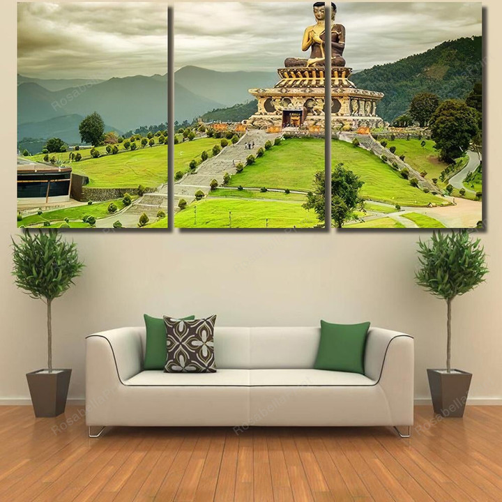 Beautiful Huge Statue Lord Buddha Rabangl A1 Buddha Religion Painting Canvas Beautiful Huge Canvas Coverall Big Canvas Duffle Bags For Men