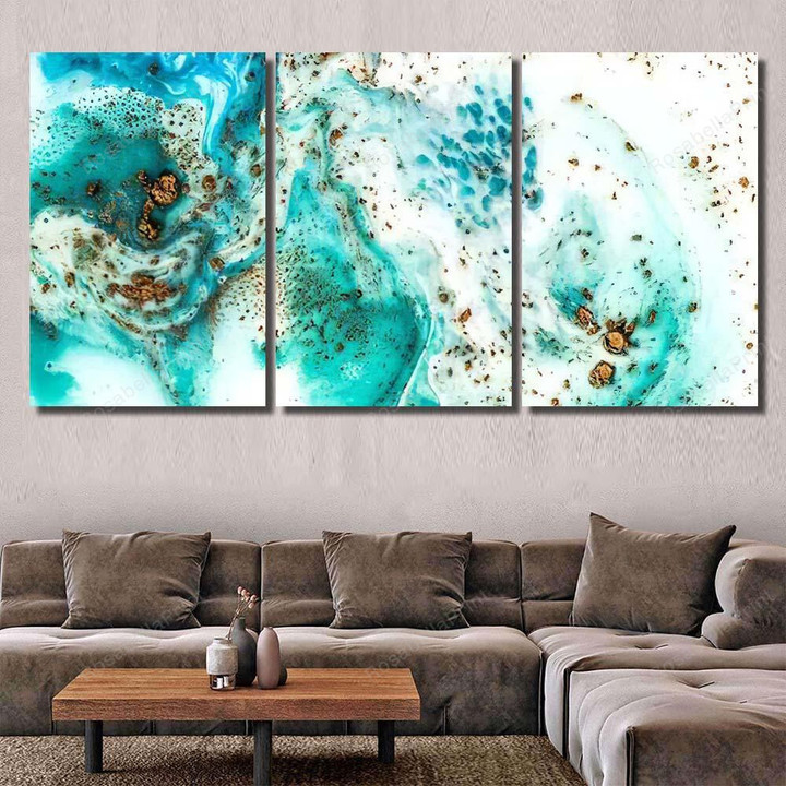 Tiffany Blue Colors Abstract Ocean Art 2 Abstract Painting Canvas Tiffany Blue Painters Canvas Cool Canvas Boards For Painting