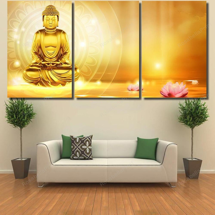 3d Illustration Buddha Meditated Lotus Flowers Buddha Religion Canvas 3d Illustration Canvas Tote Bulk Beautiful Canvas Painting For Kids