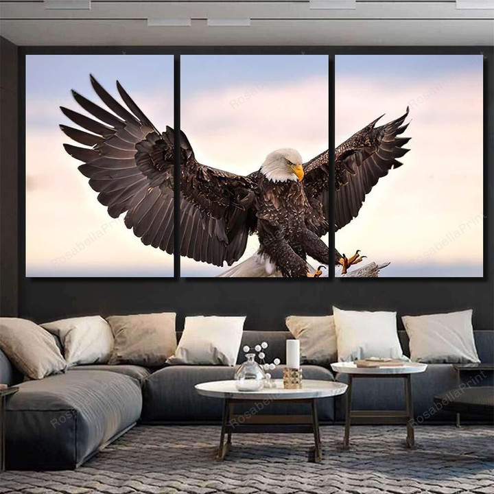 American Bald Eagle Reaching Out Perch Eagle Animals Premium Painting Canvas American Bald Cotton Canvas Tent Fun Small Art Canvas For Kids