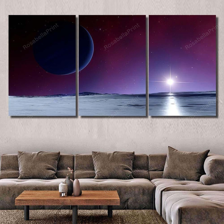 Beautiful View Exoplanet Alien Planet Computergenerated 63 Fantastic Premium Painting Canvas Beautiful View Sports Canvas Wall Art Fun Double Primed Canvas For Oil Paints