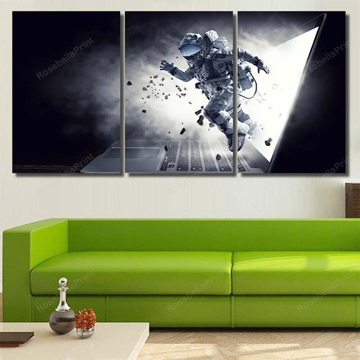 Media Technology Space Mixed Astronaut Painting Canvas Media Technology Canvas Coverall Beautiful Canvas Painting For Kids