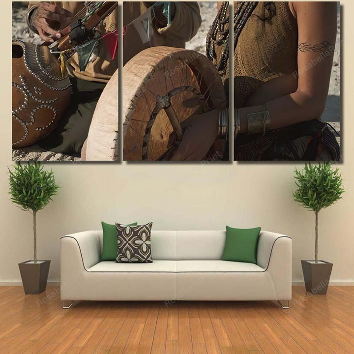 Close Woman Holding Drum Man Playing Drum Music Canvas Wall Art Close Woman Quality Canvas Plain Canvas Boards For Painting 24 X 36