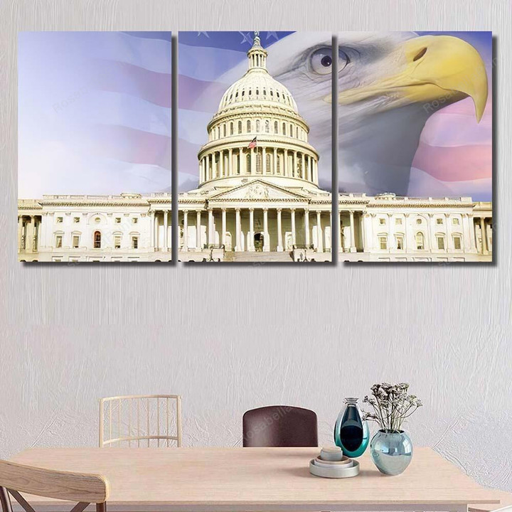 Digital Composite Us Capitol American Eagle Eagle Animals Premium Canvas Art Digital Composite Cotton Canvas Tent Attractive Canvas Boards For Painting 8x10
