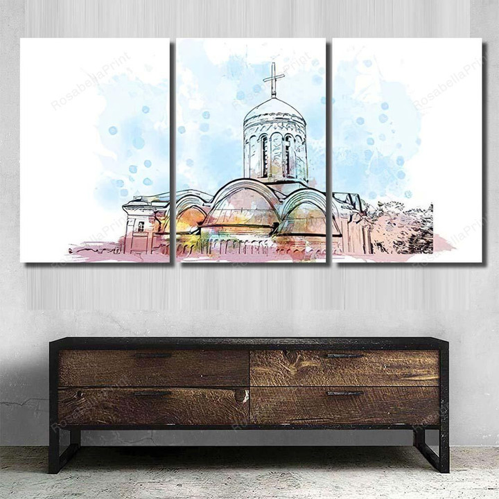 Building View Landmark Vladimir Russian City Christian Canvas Wall Art Building View Space On Canvas Attractive Gold Paint For Canvas