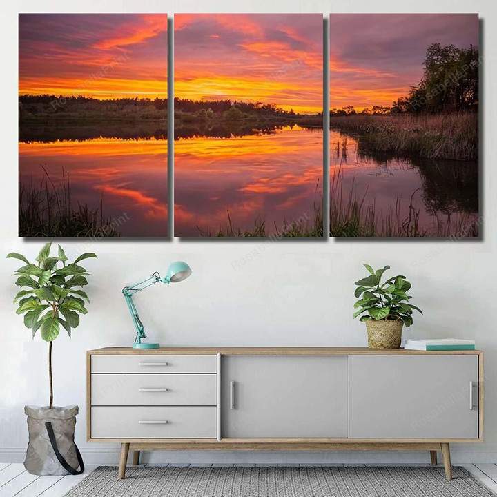 Long Exposure Fantastic Sunset View On Fantastic Premium Painting ...