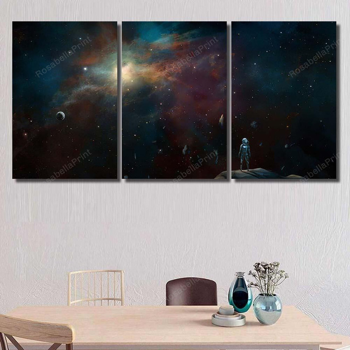 Space Background Scifi Astronaut Standing On Astronaut Canvas Art Space Background Heart Canvas Tiny Canvas Boards For Oil Painting