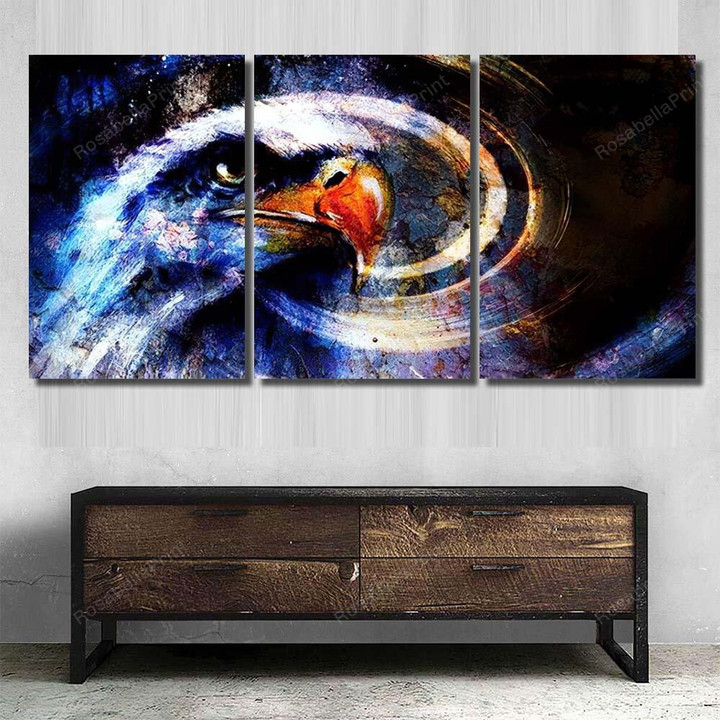 Painting Eagle On Abstract Background Crackle Eagle Animals Premium Canvas Wall Art Painting Eagle Canvas Large Huge Canvas Boards For Painting 24 X 36