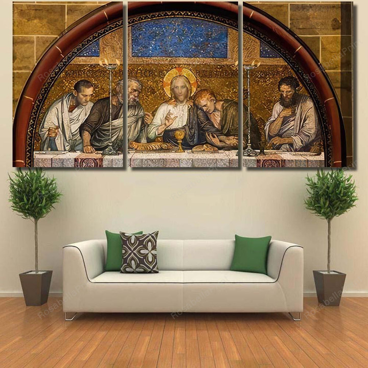 Last Supper Christ Mosaic Outside Catholic Last Supper Christian Canvas Last Supper Canvas Easels Plain Canvas For Painting