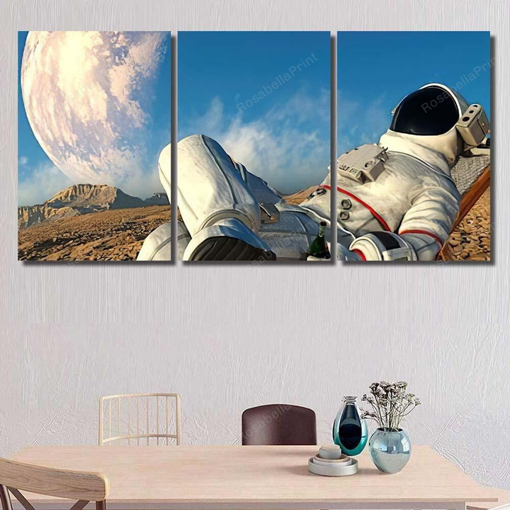Astronaut Drinking 3d Illustration Astronaut Painting Canvas Astronaut Drinking Canvas Wall Art Navy Elegant Canvas Sheets For Painting