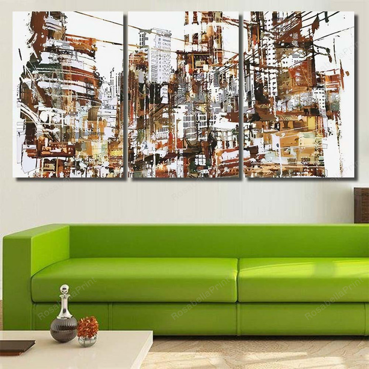Illustration Painting Urban City Grunge Texture Abstract Painting Canvas Illustration Painting Canvas Tote Bag Design Tiny Canvas Boards For Painting Kids
