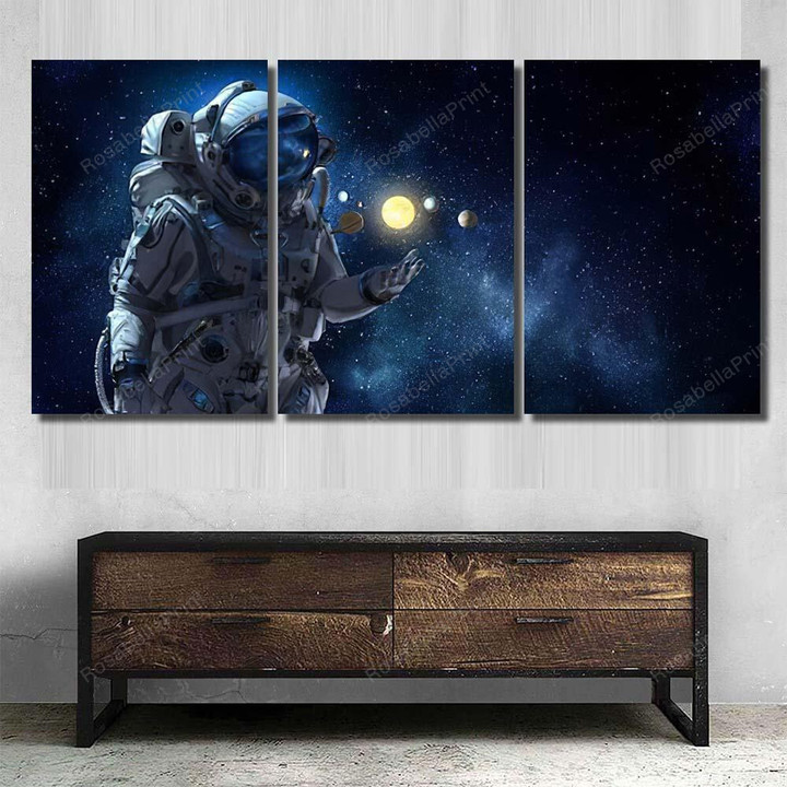 Spaceman His Mission Mixed Medi A1 Astronaut Canvas Wall Art Spaceman His Canvas Club Belt Attractive Frame For Canvas