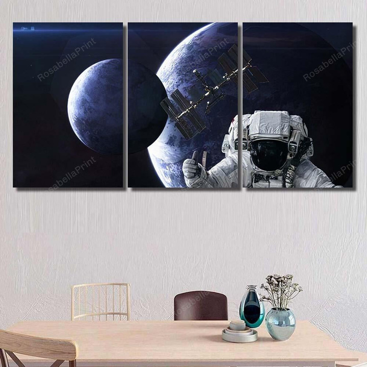 Astronaut Space Station On Background Planets 1 Astronaut Painting Canvas Astronaut Space Canvas Oil Tiny Canvas Sheets For Painting