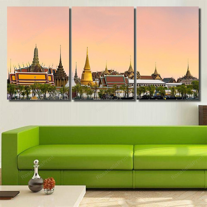 Wat Pra Kaew Grand Palace Temple 1 Buddha Religion Painting Canvas Wat Pra Canvas Panel Cool Paints For Canvas