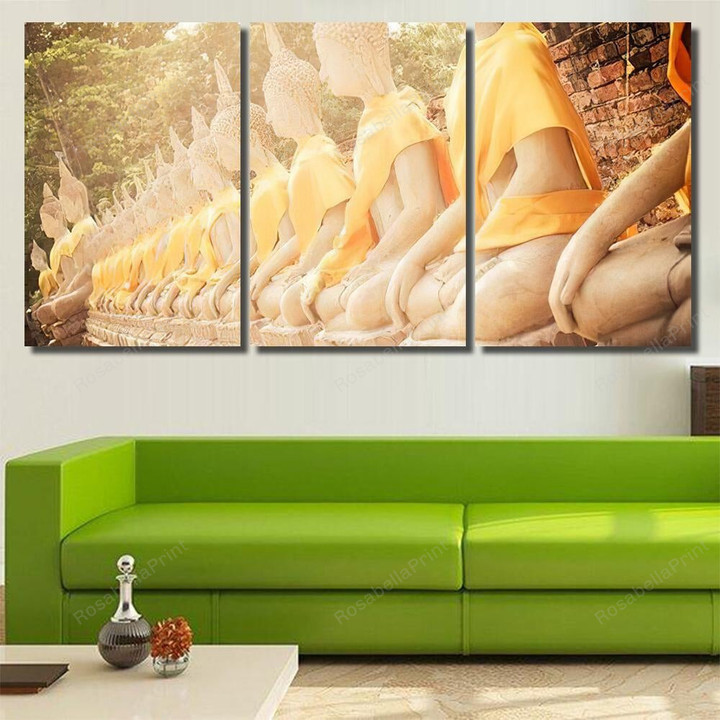 Buddha Statue Temple Ayutthaya Thailand Wat Buddha Religion Canvas Buddha Statue Art Supply Canvas Cool Rectangle Canvas For Painting